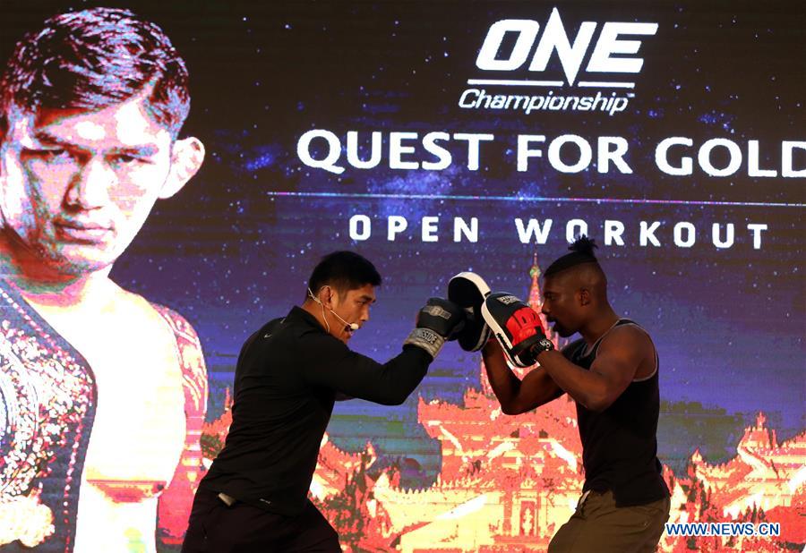 (SP)MYANMAR-YANGON-ONE CHAMPIONSHIP-AUNG LA N SANG-OPEN WORKOUT