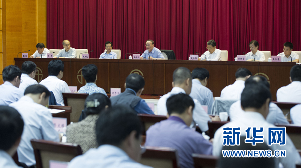 7月16日，中共中央政治局常委、中央紀委書記、中央巡視工作領導小組組長王岐山在北京出席2014年中央第二輪巡視工作動員部署會并講話。新華社記者黃敬文 攝 