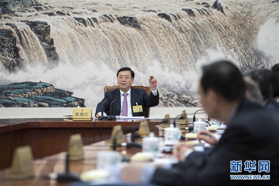 1月29日，十二屆全國(guó)人大常委會(huì)第一百零九次委員長(zhǎng)會(huì)議在北京人民大會(huì)堂舉行，張德江委員長(zhǎng)主持會(huì)議。 新華社記者 李濤 攝