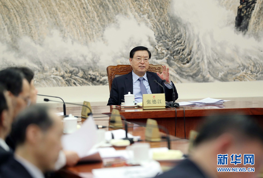 2月11日，十二屆全國人大常委會第一百一十一次委員長會議在北京人民大會堂舉行。會議決定，十二屆全國人大常委會第三十三次會議于2月23日至24日舉行。張德江委員長主持會議。新華社記者 劉衛(wèi)兵 攝