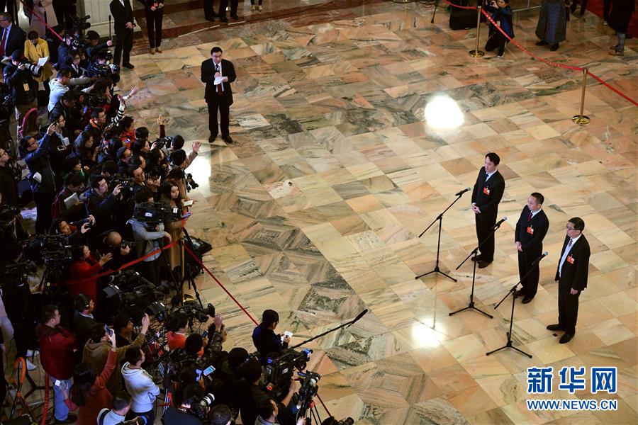 （兩會(huì)&middot;人大開幕）（14）全國(guó)人大代表接受采訪