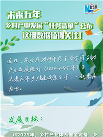 未來(lái)五年鄉(xiāng)村產(chǎn)業(yè)發(fā)展&ldquo;任務(wù)清單&rdquo;公布 這組數(shù)據(jù)值得關(guān)注！