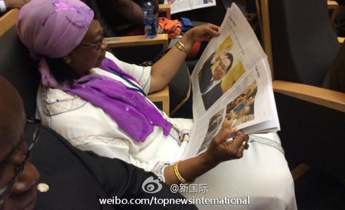 李克強(qiáng)即將在非盟總部發(fā)表演講，請柬&ldquo;一柬難求&rdquo;。圖片來源：&ldquo;新國際&rdquo;微博。