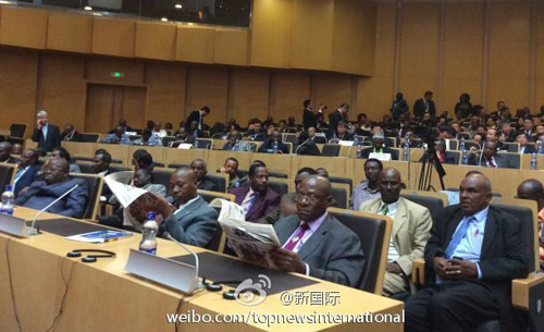 李克強(qiáng)即將在非盟總部發(fā)表演講，請柬&ldquo;一柬難求&rdquo;。圖片來源：&ldquo;新國際&rdquo;微博。