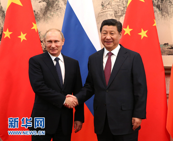 11月9日，國家主席習(xí)近平在北京釣魚臺(tái)國賓館會(huì)見俄羅斯總統(tǒng)普京。新華社記者 蘭紅光 攝