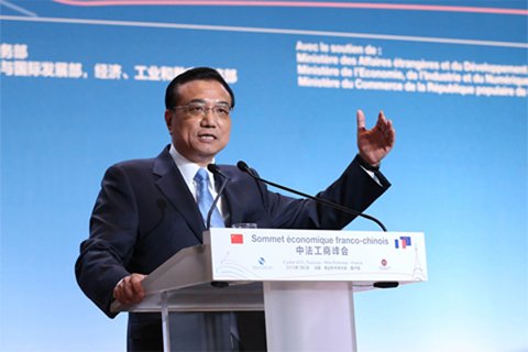 李克強(qiáng)總理2日在中法工商峰會(huì)演講時(shí)表示，中法建交50年來(lái)，兩國(guó)關(guān)系積累了寶貴經(jīng)驗(yàn)，未來(lái)50年的中法關(guān)系將更燦爛輝煌。中國(guó)政府網(wǎng)