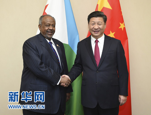 12月3日，國家主席習近平在約翰內斯堡會見吉布提總統(tǒng)蓋萊。新華社記者 謝環(huán)馳 攝 

